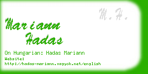 mariann hadas business card